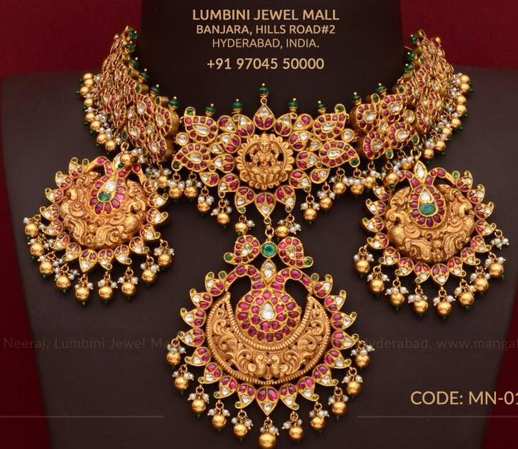 Peacock Mango Choker with Lakshmi Jewellery Designs