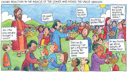 loaves miracle fishes christian crowd jesus miracles funny reaction vein miscellany gospels needs quotes monday carl same