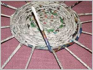 Плетение из газет для начинающих - простая корзина с крышкой
