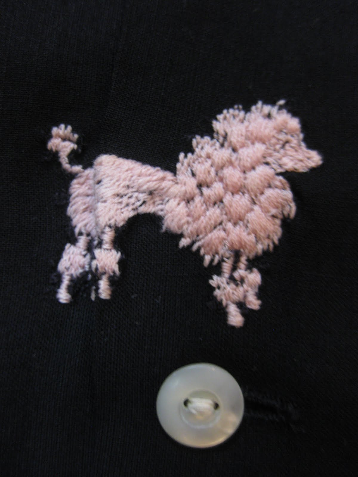 50's      　　　　　　　　　　　　　　　BLACK RAYON SHIRTS　　　　　　　　　　　　　with PINK POODLES EMBROIDERY