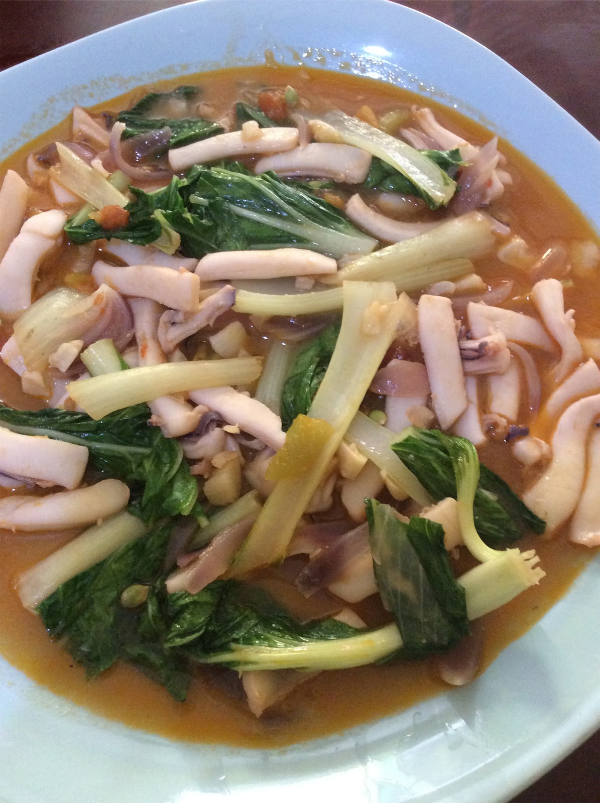 Pescetarian Lunch Meal - Sautééd Squid with Pechay | Just Mom