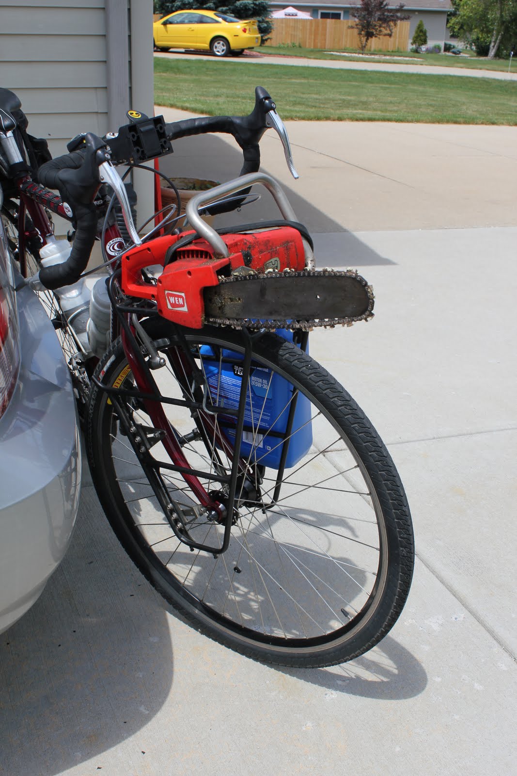 chainsaw engine on bicycle