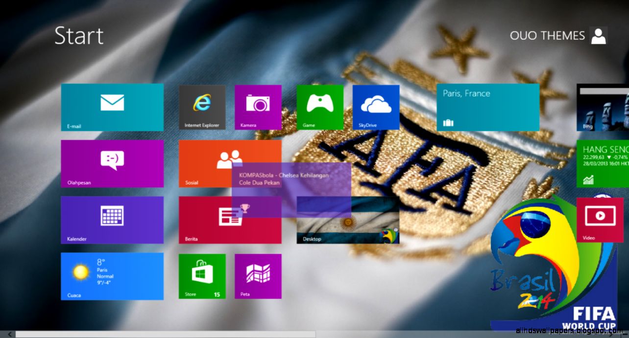 Argentina Football Team Fifa World Cup 2014 Theme For Windows 7