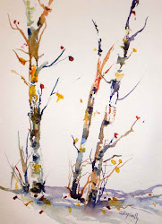 knife palette birches painting three watercolor done kaysmithbrushworks using