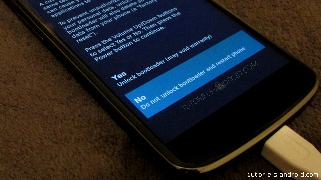 Nexus 5 : fastboot oem unlock