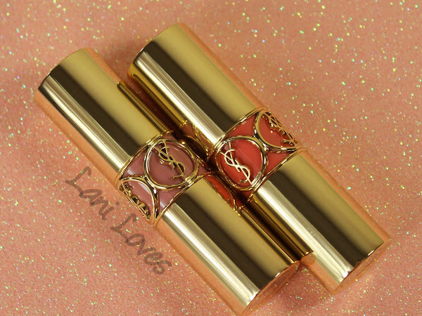 YSL Rouge Volupte - Nude Beige and Peach Passion Swatches & Review