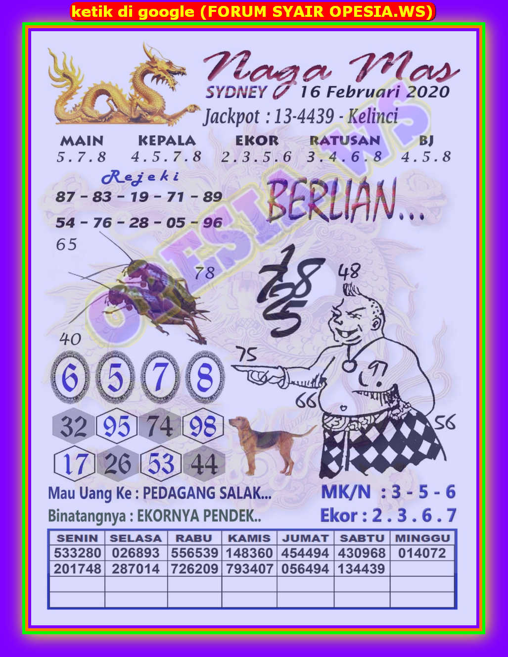 1 New Message Kode Syair Sydney 16 Februari 2020 Forum Syair Togel Hongkong Singapura Sydney