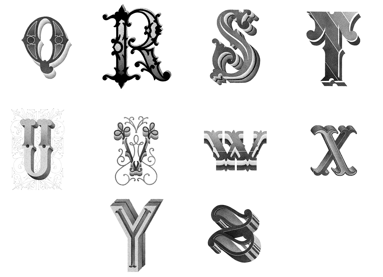 09-Q-to-Z-Xavier-Casalta-Typography-Illustrations-using-Stippling-www-designstack-co