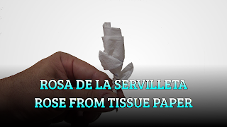 Rosa de la servilleta, ORIGAMI, Rose from tissue paper