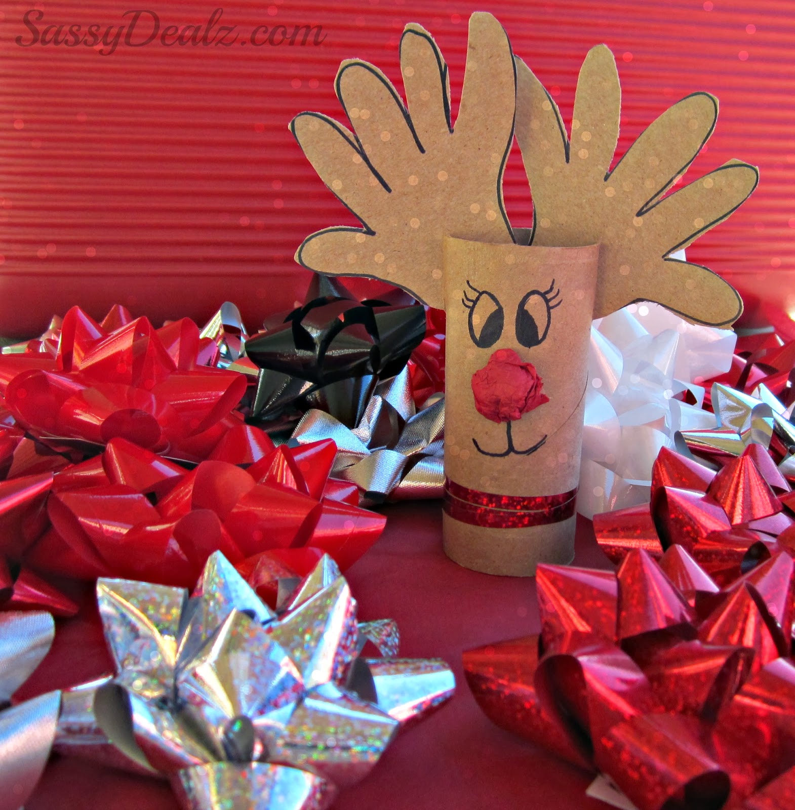 Handprint Reindeer Toilet Paper Roll Craft For Kids (Rudolph) - Crafty