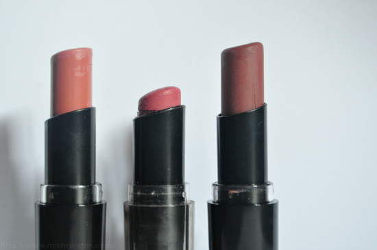 Wet and Wild Megalast Lip Color Review and Swatches Bare It All 902C, In The Flesh 912C, Mochalicious 914C