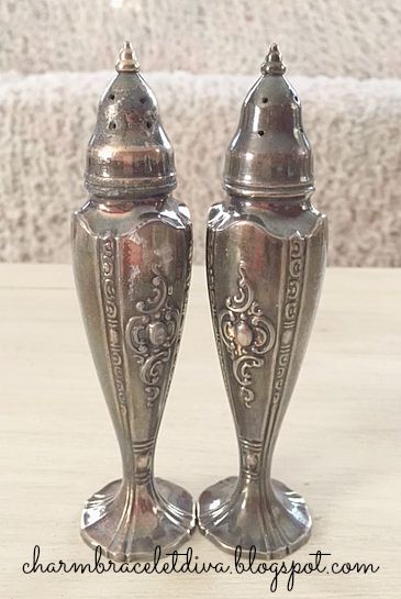 two silver plated Harmony House salt and pepper shakers