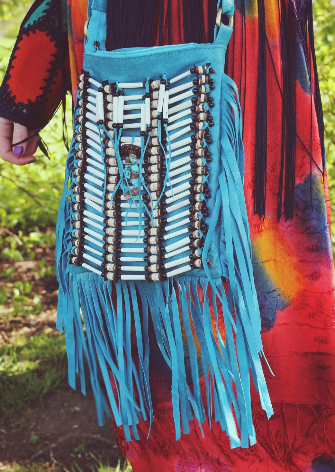 Festival Fashion Blogger Rainbow Crochet Seventies Look
