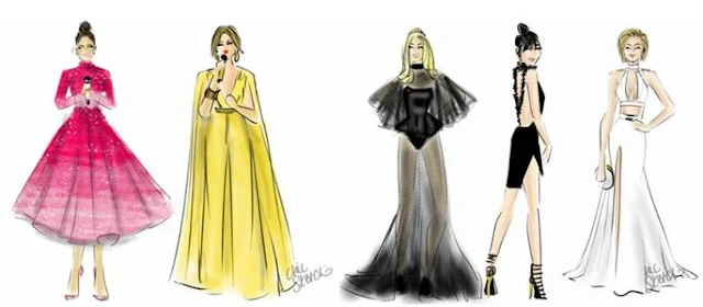 American Music Awards Fashion Sketches