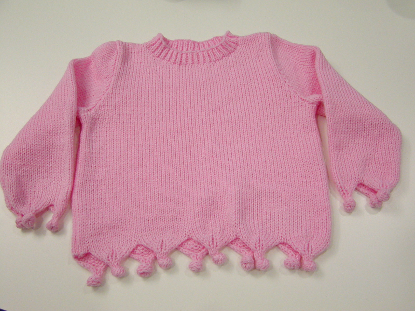 Addicted to Machine Knitting Girls Bobble Trim Sweater