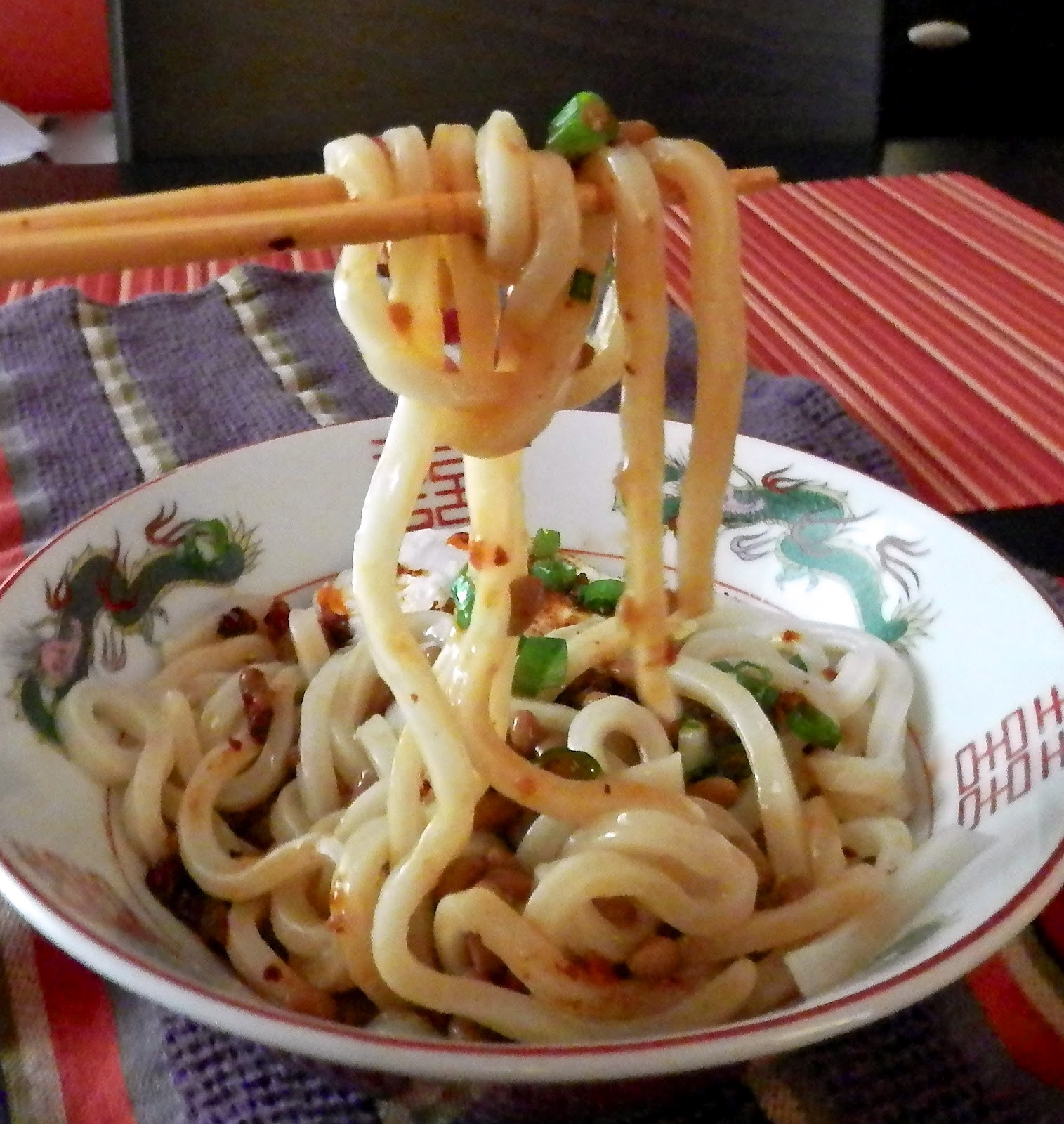 Dosanko in the South Warm Natto Udon Noodles with Poached Egg