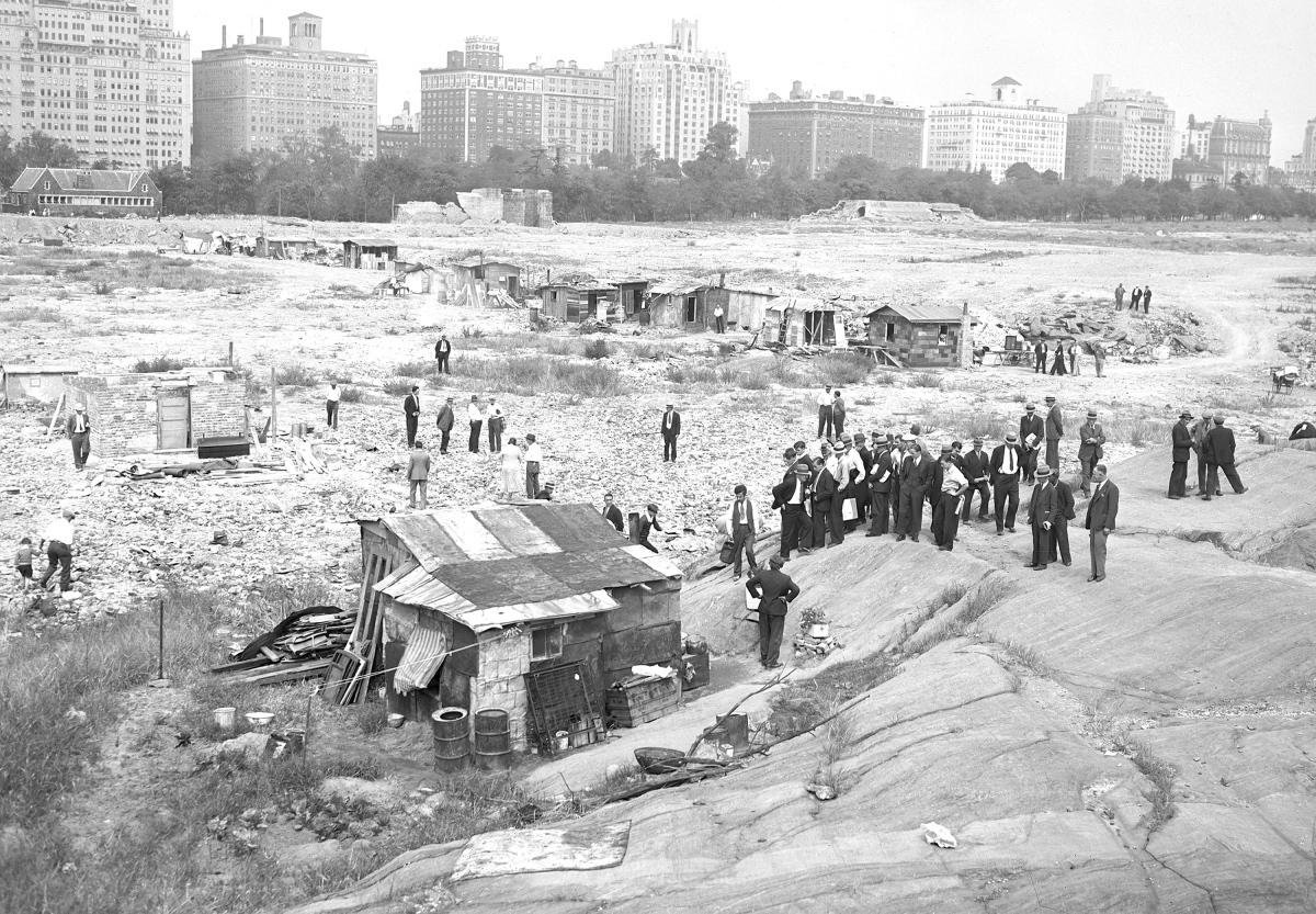 New York History Geschichte Hooverville, Central Park, New York