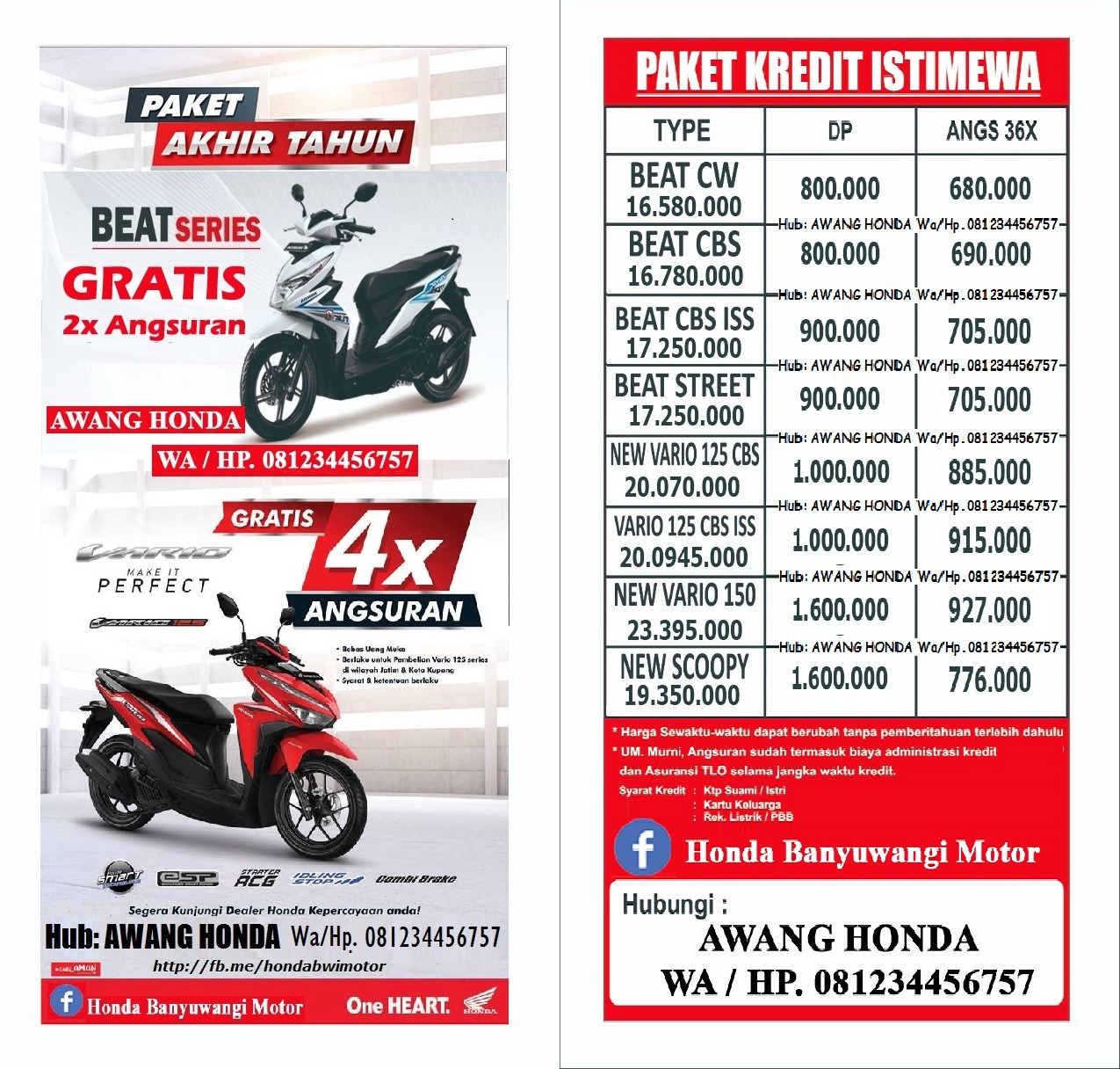 Brosur Kredit Motor Honda Beat 2019 Sketsa