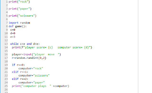 ROCK, PAPER, SCISSOR Game Code