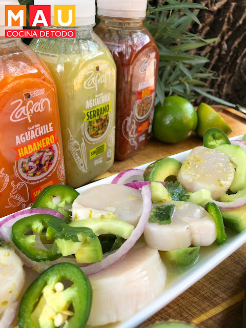aguachile verde de callo de hacha zafran salsa mau cocina de todo receta