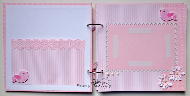 livro de mensagens passarinho rosa jardim floral bebê menina
