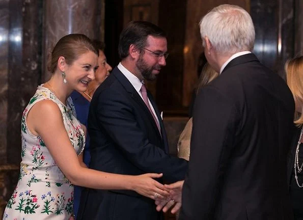 Grand Duke Henri and Grand Duchess Maria Teresa, Prince Guillaume and Princess Stéphanie attend the garden party at Colmar-Berg in Luxembourg