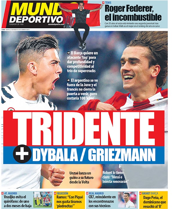 FC Barcelona, Mundo Deportivo: "Tridente + Dybala / Griezmann"