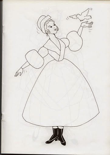 desenho de mulher antiga para pintar ou bordar em panos de prato