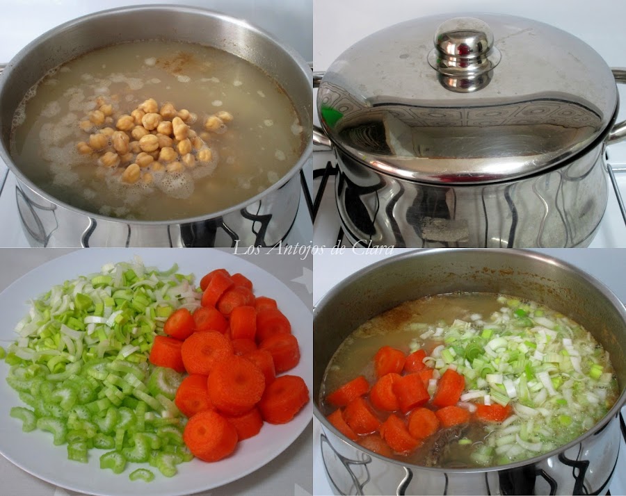 Preparación cocido de garbanzos