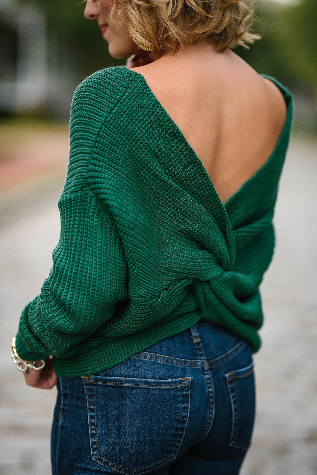 Leopard + Emerald Green for Fall: Under $60 Twist Back Sweater - Something Delightful Blog