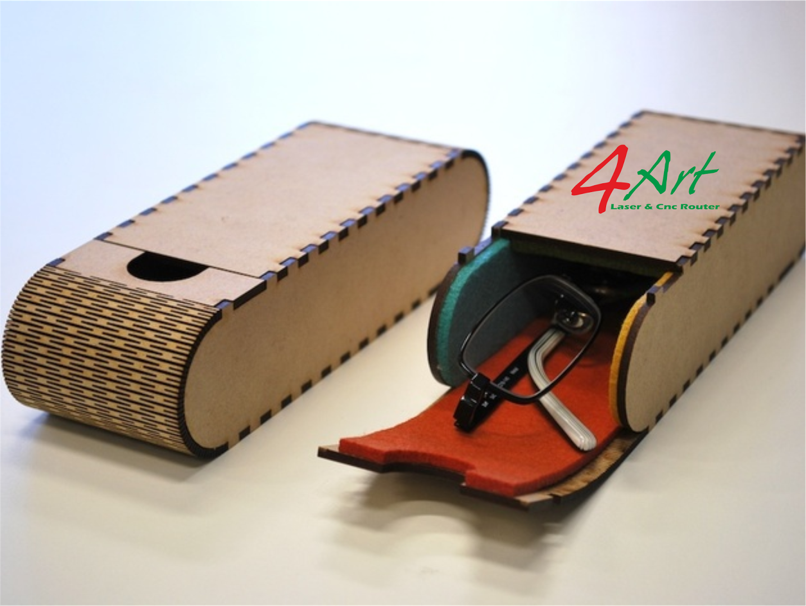 4art laser and Cnc Router جراب نظارة خشب تقطيع ليزر Laser Cut