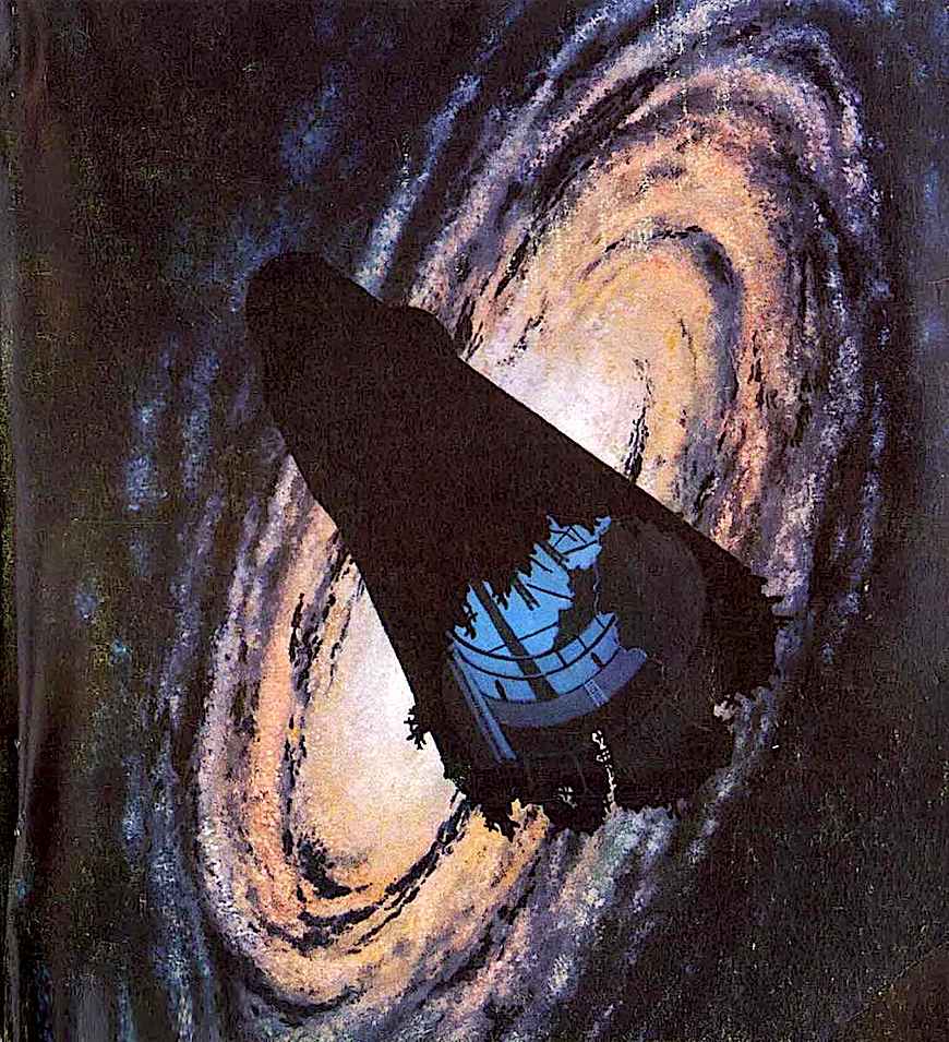 1963 McKenna illustration a 1963 book cover illustration of a wrecked space ship by 'McKenna'