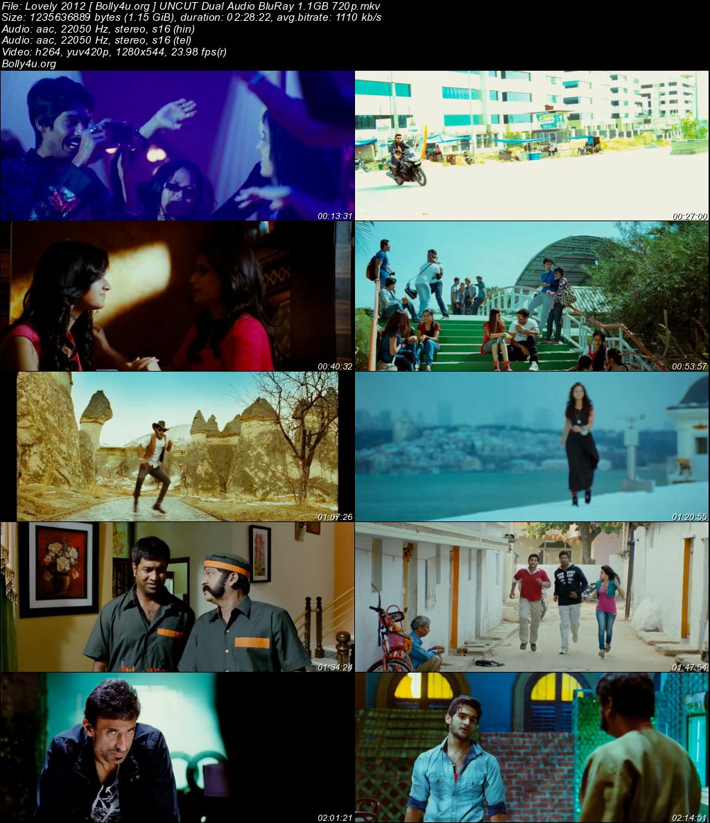 Lovely 2012 BluRay 450MB Hindi Telugu UNCUT Dual Audio 480p Download