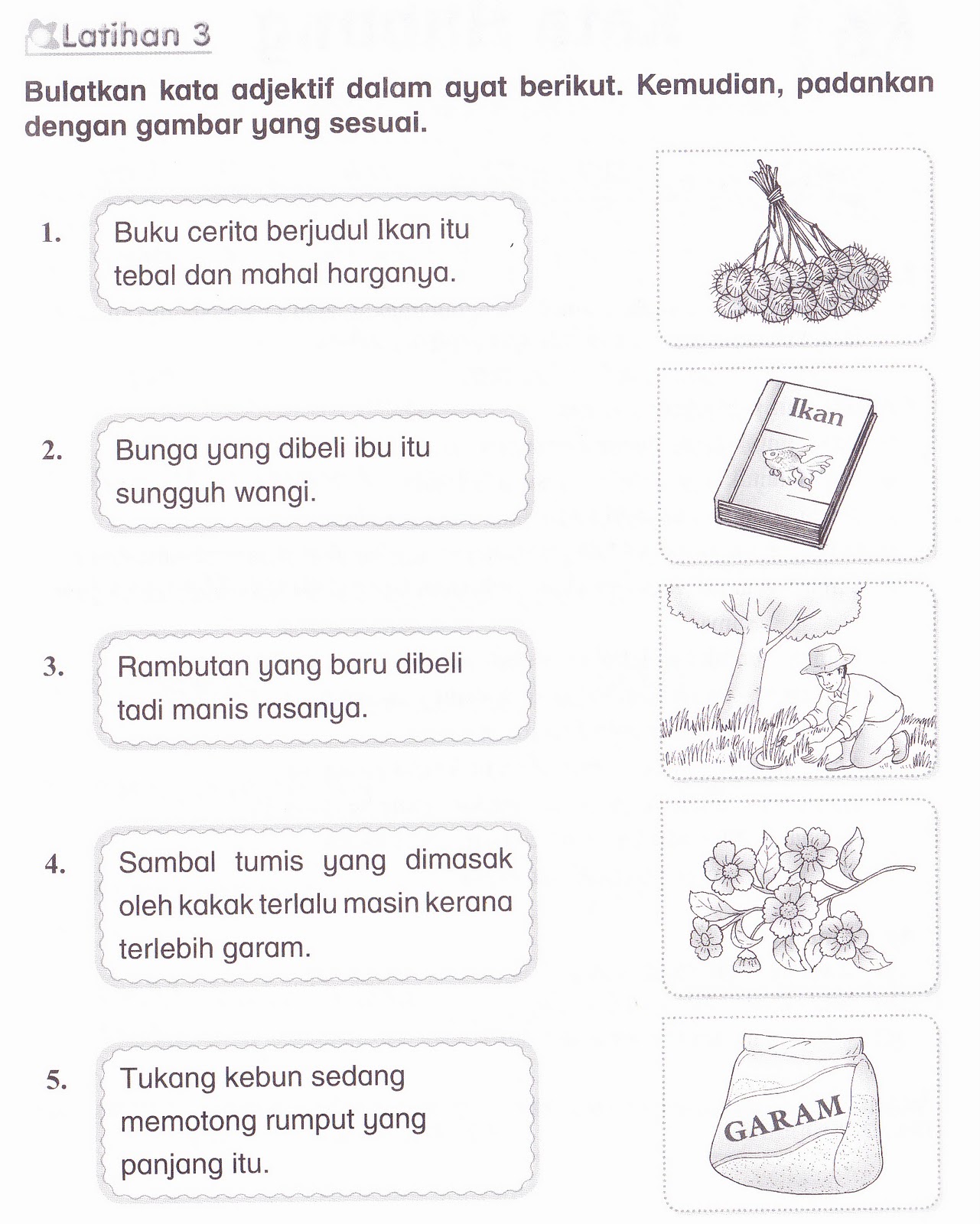 KSSR Bahasa Malaysia Tahun 1: Latihan (3)