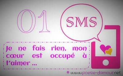 SMS : Je ne fais rien, mon cœur est occupé à t'aimer.