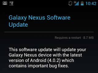 bell's galaxy nexus getting android 4.0.2