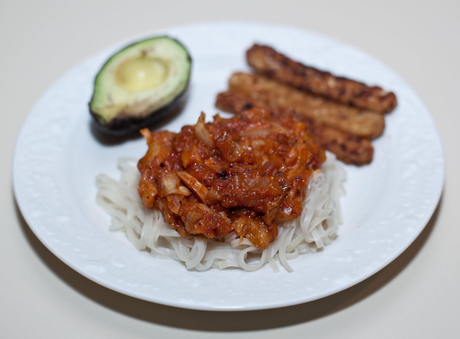 Dinner with Dilip Brown Rice Noodles with Spicy Grafitti Eggplant