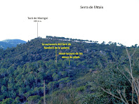 Panoràmica de la Serra de l'Ataix amb el Turó de Montgoi i, en primer terme, les instal·lacions de les mines de plom