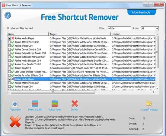 Free shortcut remover Free shortcut remover