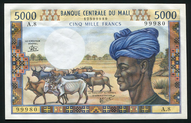 Banknotes of Mali 5000 Francs banknotes images