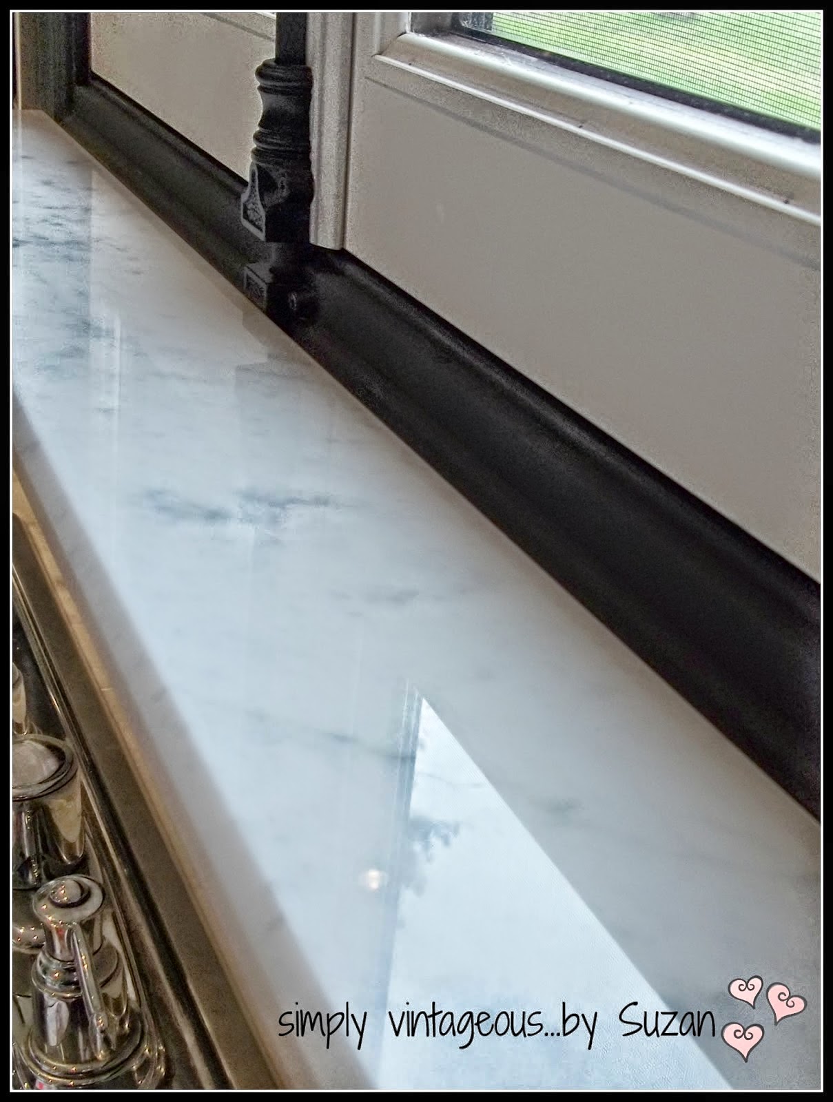 DIY Window sill marble shelf