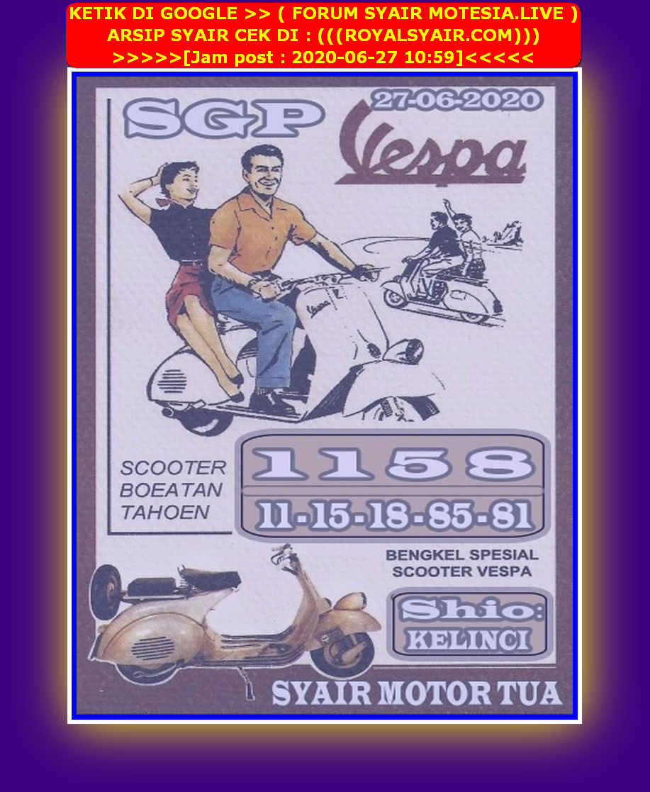 Prediksi Syair sgp 27 Juni 2020 KODE SYAIR SGP SYAIR HK