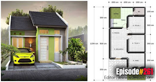Desain rumah minimalis  di lahan 6x12 1 lantai