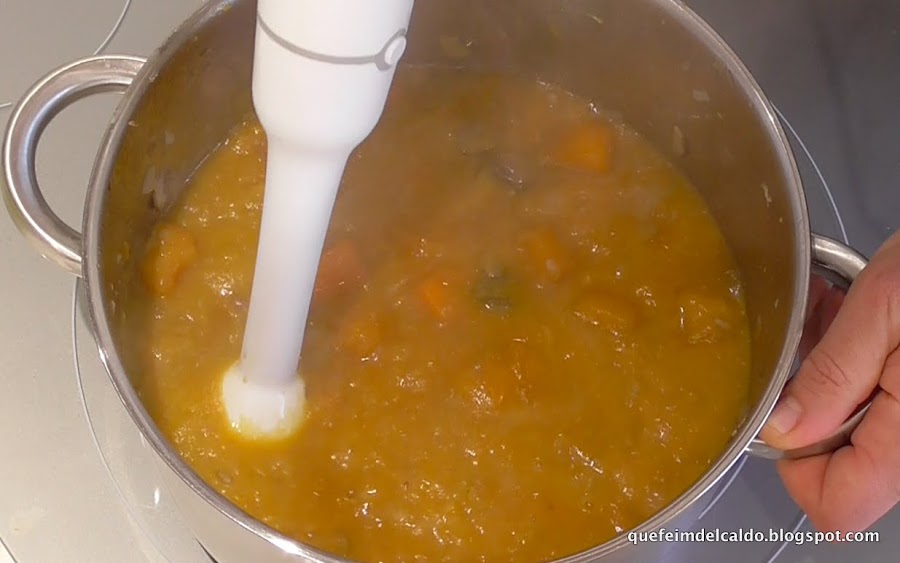 Crema de calabaza con portobello.