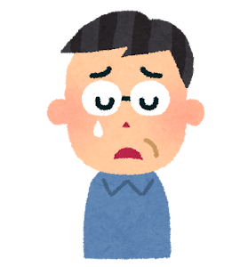中年男性の表情のイラスト「泣いた顔」
