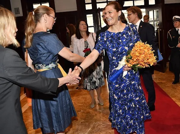 Crown Princess Victoria in Ida Sjostedt govn, Camilla Thulin floral dress and Rodebjer print dress. President Dang Thi Ngoc Thinh