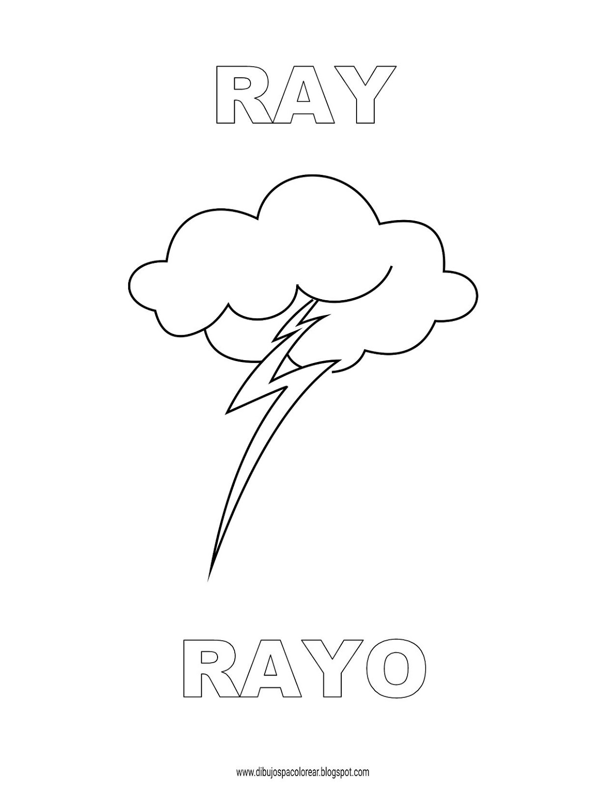Dibujos Inglés Español Con R Rayo Ray Dibujospacolorearcom