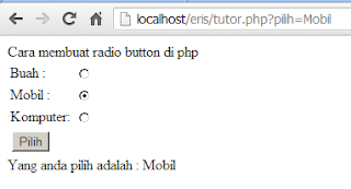 Cara Membuat Radio Button di php | Belajar Pemrograman PHP dan HTML Dan ...