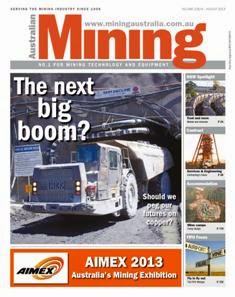 Australian Mining - August 2013 | ISSN 0004-976X | CBR 96 dpi | Mensile | Professionisti | Impianti | Lavoro | Distribuzione
Established in 1908, Australian Mining magazine keeps you informed on the latest news and innovation in the industry.