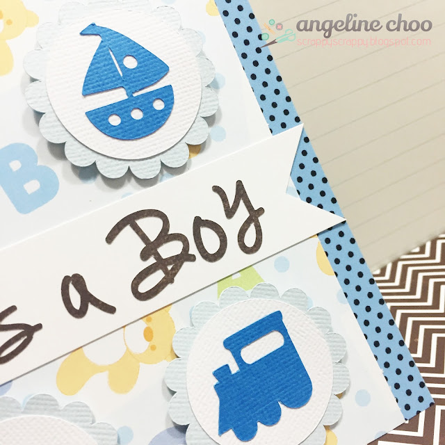 ScrappyScrappy: Baby Boy Card with Angeline #svgattic #scrappyscrappy #babyboy #card #svg #cutfile